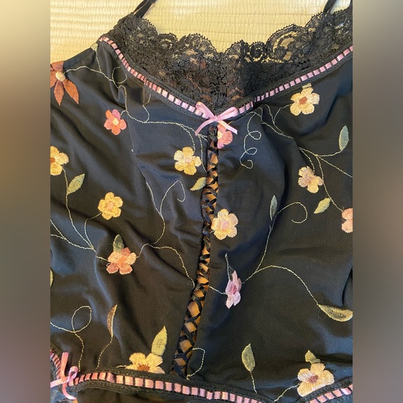 Vintage Casadei Lace Fairy Coquette Corset Top Handkerchief Hem Mesh Large Sweet - Picture 2 of 11